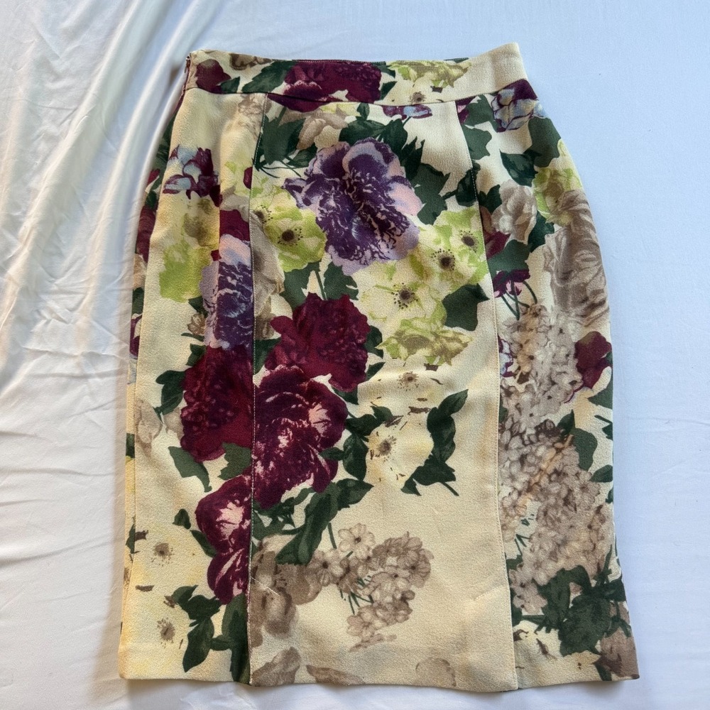 Red Valentino Floral Woolen Mini Skirt Womens IT 46 US size 10 Bow Y2K Flowers